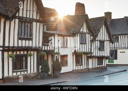 Esterno del Swan Hotel e ristorante a Lavenham, Suffolk, Inghilterra Foto Stock