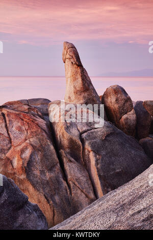 Thailandia, Ko Samui, Hin Ta e Hin Yai, vista del nonno Rock Foto Stock