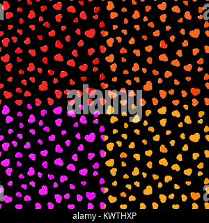 Set di cuori seamless pattern. Vivace sfondo amore Illustrazione Vettoriale