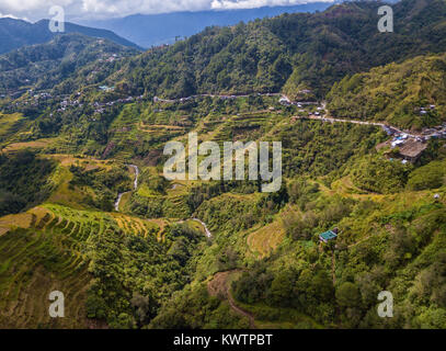 Terrazze di riso di Banaue punto di vista sull'isola di Luzon nelle Filippine, Foto Stock