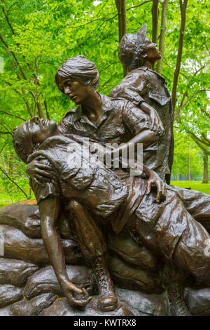 Delle donne del Vietnam Memorial progettato da Glenna Goodacre, dedicato a Novembre 11, 1993 Foto Stock