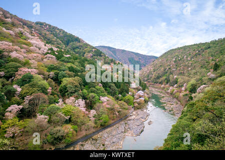 Vista aerea di arashiyama, Kyoto, Giappone Foto Stock
