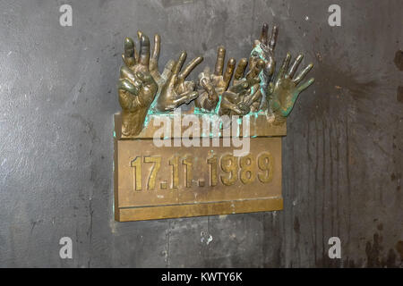 La Rivoluzione di Velluto Memorial a Praga Repubblica Ceca Foto Stock