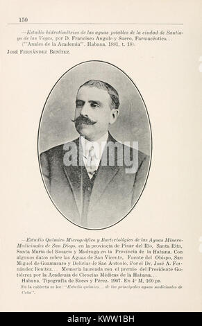 La pagina 150 della collana «Biblioteca Científica Cubana» (BHL 35045833) contiene contenuti bibliografici provenienti dalla comunità scientifica cubana, esemplificando le pratiche di pubblicazione della ricerca istituzionale alla fine del XX o all'inizio del XXI secolo. Foto Stock