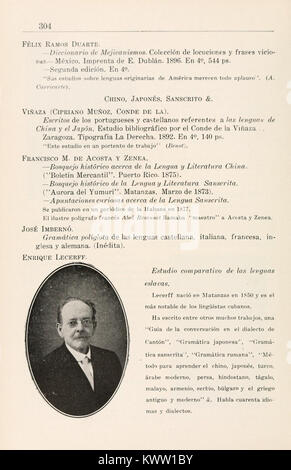 Una pagina della "Biblioteca Científica Cubana" che mostra le pubblicazioni di ricerca cubane del XX secolo, che rappresentano i contributi nazionali alla scienza e alla diffusione della conoscenza. Foto Stock