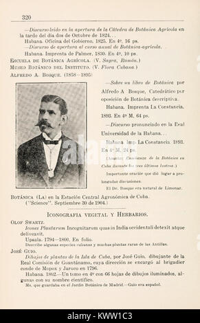 Pagina 320 della Biblioteca scientifica cubana, contenente materiale accademico che sottolinea il ruolo di Cuba nello sviluppo scientifico regionale e nella documentazione. Foto Stock