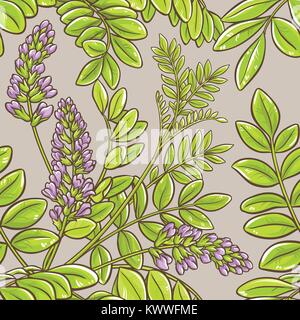 Impianto di liquirizia seamless pattern sul colore di sfondo Illustrazione Vettoriale