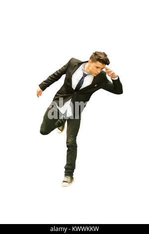 Giovane uomo dancing Foto Stock