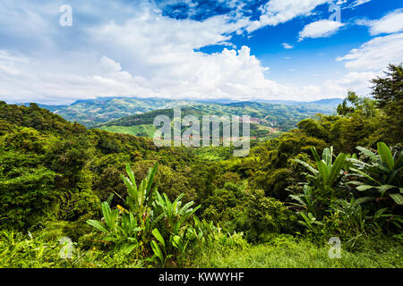 Paesaggio di Thailandia e Myanmar, confine nord della Thailandia Foto Stock