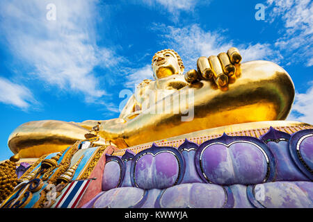 Statua di Buddha a Triangolo Dorato, provincia di Chiang Rai, Thailandia Foto Stock