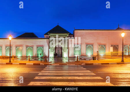 Il Mausoleo di Moulay Ismail a Meknes in Marocco. Mausoleo di Moulay Ismail è una tomba e moschea si trova in Marocco città di Meknes. Foto Stock