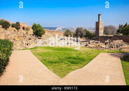 Chellah o Sala Colonia è un centro medievale fortificata necropoli si trova a Rabat, Marocco. Rabat è la capitale del Marocco. Foto Stock