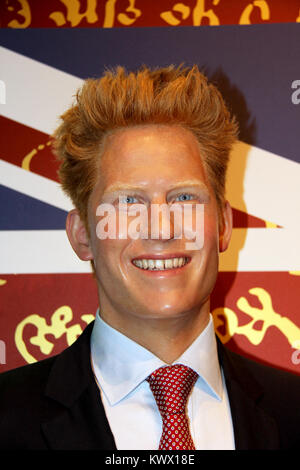 Londra - Regno Unito, 08, luglio 2014. Madame Tussauds a Londra. Waxwork statua del Principe Harry Foto Stock