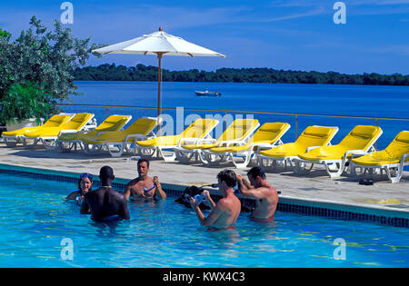 La piscina dell'Hotel des Grand Lido Negril, Negril, Giamaica Foto Stock