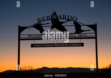 Arco d'ingresso alba, Bernardo Wildlife Management Area, Nuovo Messico Foto Stock