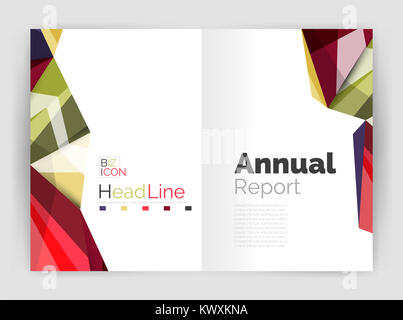 Triangoli e linee, relazione annuale flyer modello brochure. illustrazione Foto Stock