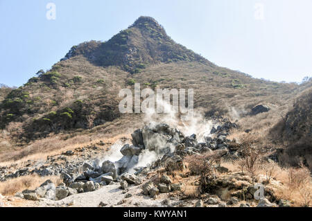 Zolfo Owakudani primavera calda vicino al Lago Ashi ad Hakone, Kanagawa , Giappone Foto Stock