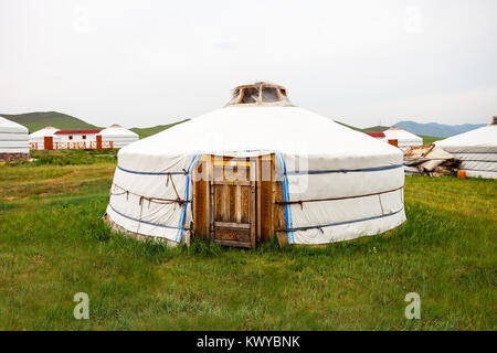 Tradizionale mongolo yurt nel centro di Ulaanbaatar, in Mongolia Foto Stock