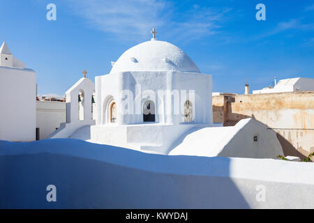 Chiesa Cattolica Romana all'interno di Naxos Kastro città vecchia, isola di Naxos in Grecia Foto Stock