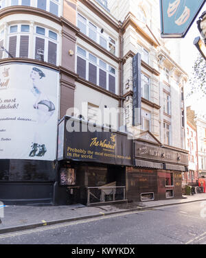 Il mulino a vento nightclub internazionale in grande mulino a vento Street, Soho, Londra, Inghilterra, Regno Unito. Foto Stock