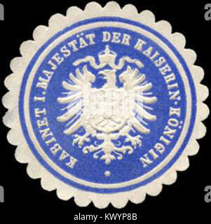 Sigillo del Gabinetto di sua Maestà l'imperatrice Regina, utilizzato per autenticare documenti ufficiali governativi, amministrativi e cerimoniali nella casa reale. Foto Stock