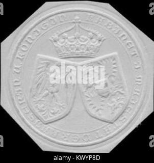 Un sigillo storico appartenente al Gabinetto di sua Maestà l'Imperatrice e la Regina, che rappresenta l'emblema ufficiale utilizzato nell'amministrazione reale europea. Foto Stock