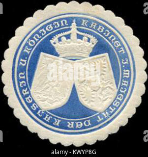 Questo sigillo apparteneva al Gabinetto di sua Maestà l'Imperatrice e la Regina, utilizzato per la corrispondenza ufficiale e i documenti all'interno dell'amministrazione reale della monarchia austro-ungarica. Foto Stock