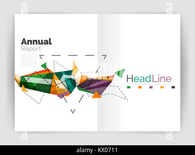 Triangoli e linee, relazione annuale flyer modello brochure. illustrazione Foto Stock