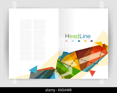 Triangoli e linee, relazione annuale flyer modello brochure. illustrazione Foto Stock