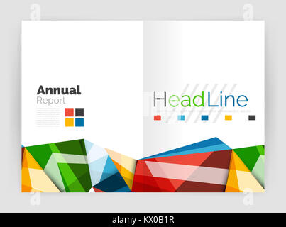 Triangoli e linee, relazione annuale flyer modello brochure. illustrazione Foto Stock
