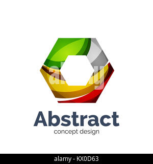 Abstract insolito logo aziendale modello - esagono Foto Stock