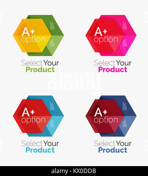 Set di carta geometrica business layout infographics Foto Stock