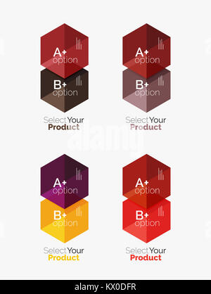 Set di modelli infografico con testo e opzioni. Elementi di brochure aziendali, presentazione e web design layout di navigazione Foto Stock