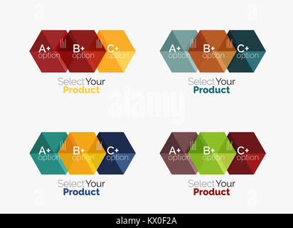 Set di carta geometrica business layout infographics Foto Stock