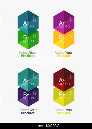 Set di carta geometrica business layout infographics Foto Stock