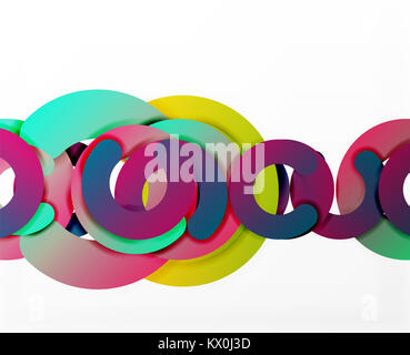 Cerchio geometrico sfondo astratto e colorati di business o la tecnologia di progettazione per il web. Carta forme rotonde - anelli, geometriche 3D texture di stile, banner Foto Stock