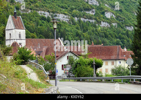 ST-Ursanne, Svizzera - CIRCA IL LUGLIO 2015 Old town Foto Stock