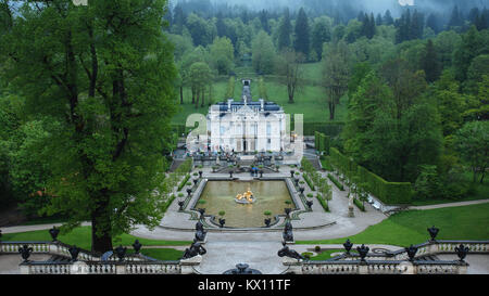 Linderhof palace panoramica Foto Stock