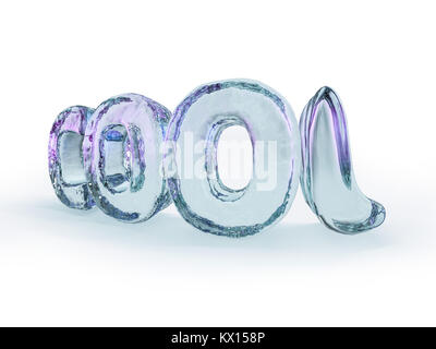 Parola COOL costituito da lettere di ghiaccio su sfondo bianco. Il rendering 3D Foto Stock