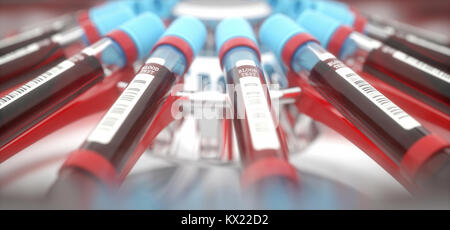 I campioni di sangue in centrifuga, illustrazione. Foto Stock