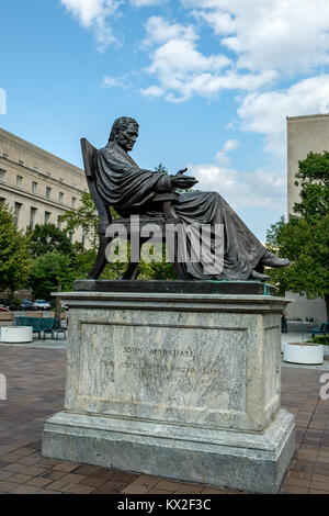 Chief Justice John Marshall, John Marshall Park, Magistratura Square, Washington DC Foto Stock