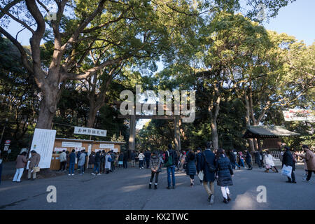 Hatsumode, Meijijingu Santuario, Shibuya, Tokyo, Giappone Foto Stock