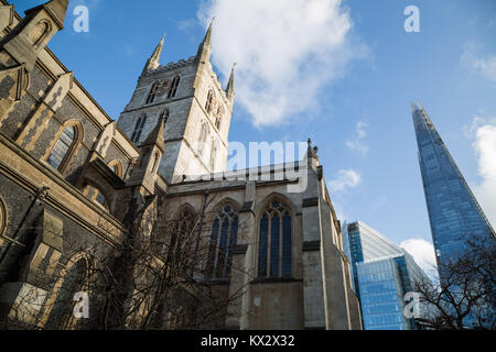 Cattedrale di Southwark. Una Cattedrale Anglicana sulla riva sud del Tamigi, Londra, Regno Unito. Foto Stock