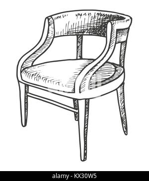 Sedia. Schizzo isolati su sfondo bianco. Illustrazione Vettoriale Illustrazione Vettoriale