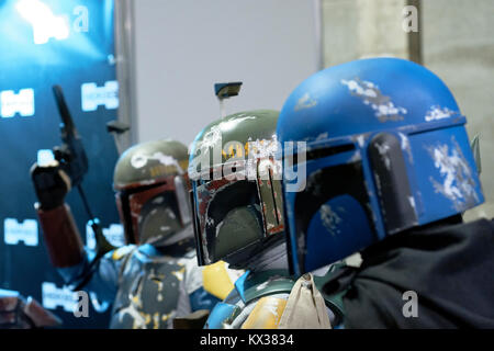 Madrid, Spagna - 11 Novembre 2017: Spagnolo 501 garrison Jango Fett cloni a eroi Comic Con Madrid, Spagna Foto Stock