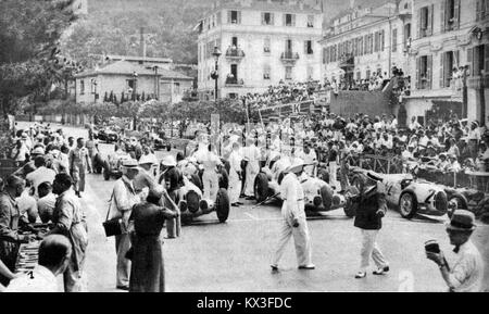 Départ du Grand Prix de Monaco 1937 Foto Stock