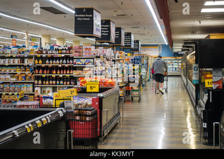 Food Lion interno Americana Casual catturare la spesa scena Dicembre 2018 Foto Stock