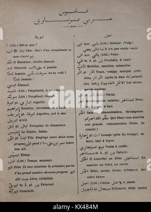 Dictionnaire Arabe-Français par Alfred Nicolas (1938) 06 Foto Stock