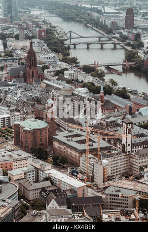 Vista città europea Frankfurt am Main . Foto Stock