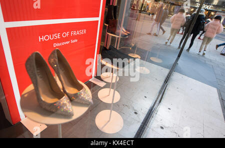 Una vista generale della House of Fraser su Oxford Street, Londra centrale. Foto Stock